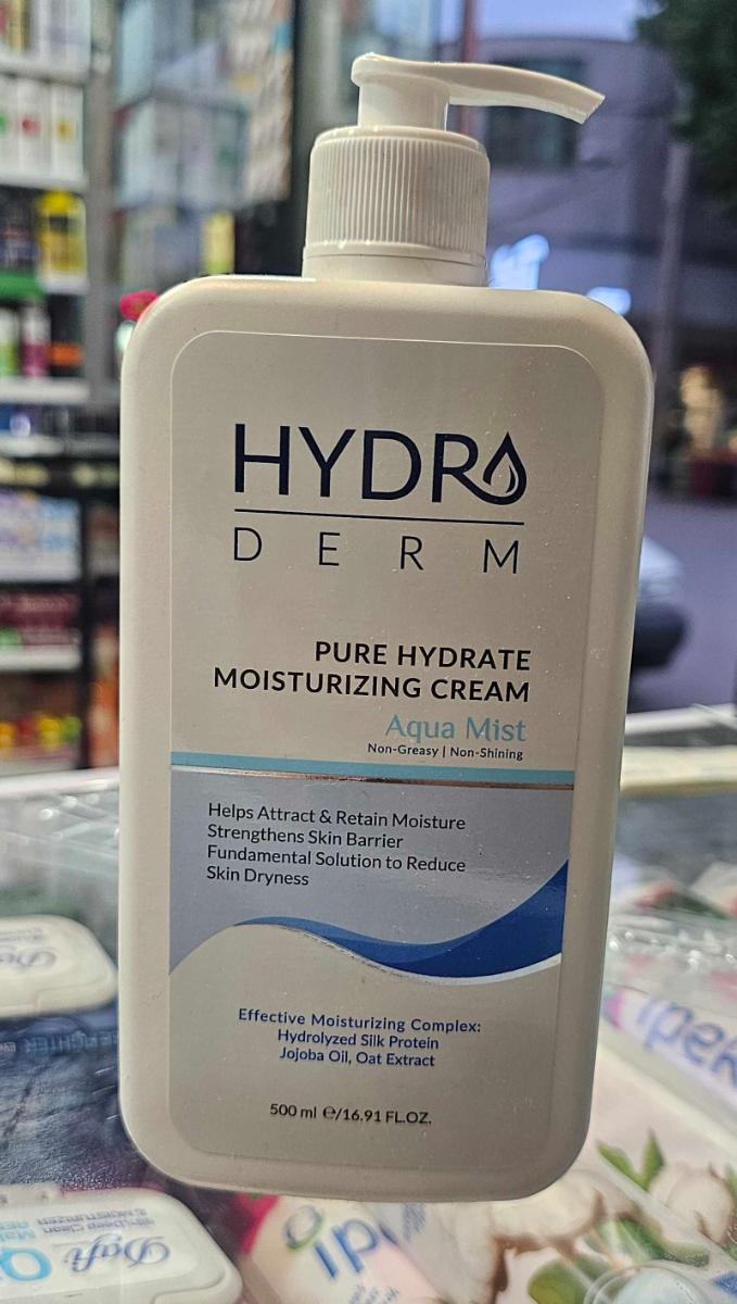 کرم پمپی هیدرودرم مرطوب کننده دست و صورت Aqua mist آبی