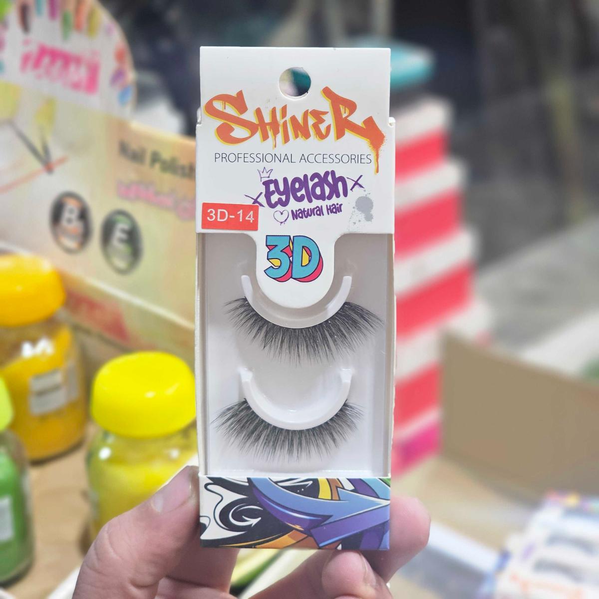 مژه جفتی موی طبیعی شاینر 3D کد 14