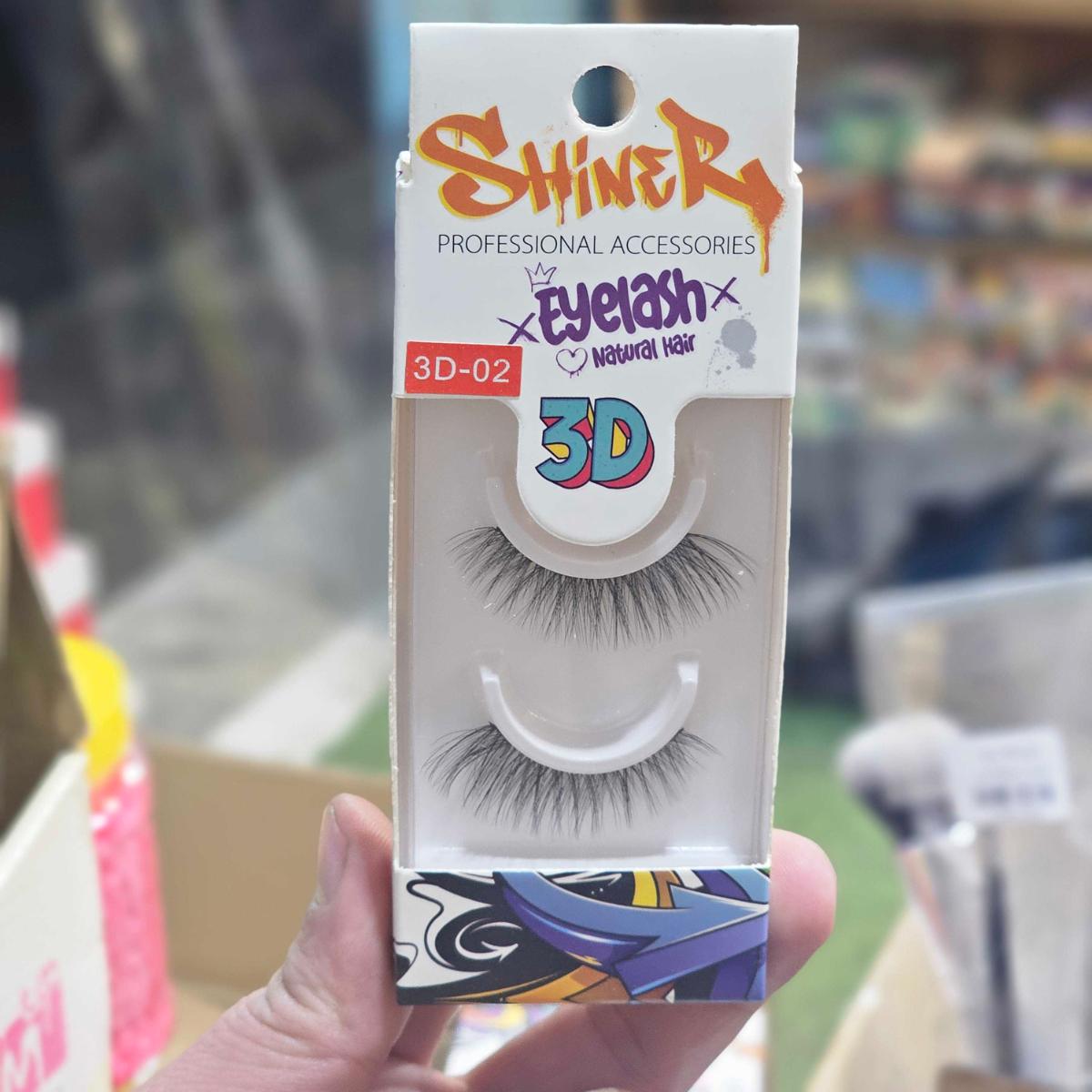 مژه جفتی موی طبیعی شاینر 3D کد 02