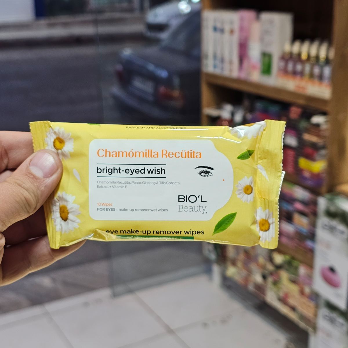 بیول - دستمال مرطوب پاک کننده آرایش چشم عصاره بابونه 10 برگی