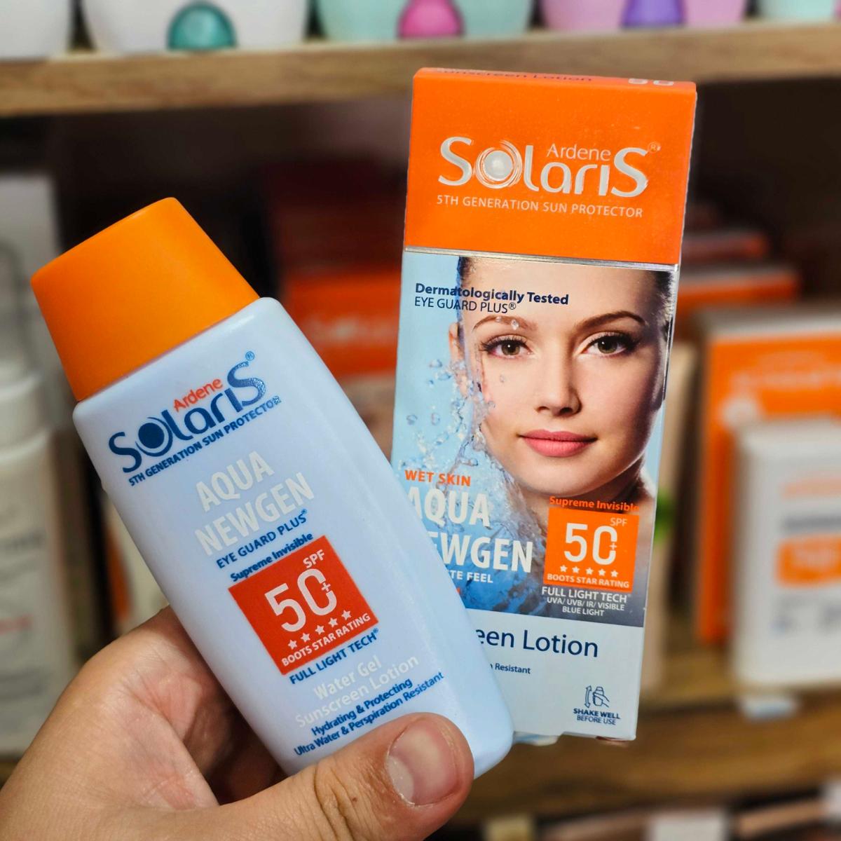 ضد آفتاب لوسیون آبی spf50 فاقد چربی سولاریس
