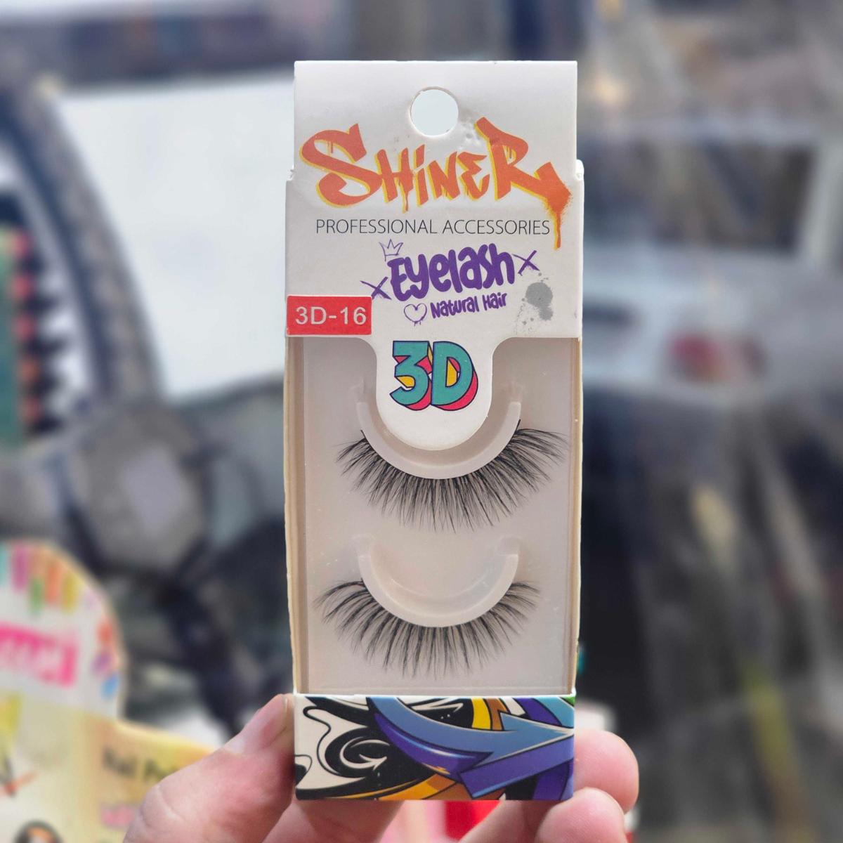 مژه جفتی موی طبیعی شاینر 3D کد 16